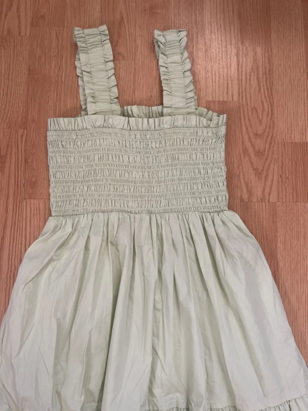 Abercrombie & Fitch Light Green Smocked Sleeveless Tiered Maxi Dress Size Medium - Picture 14 of 15